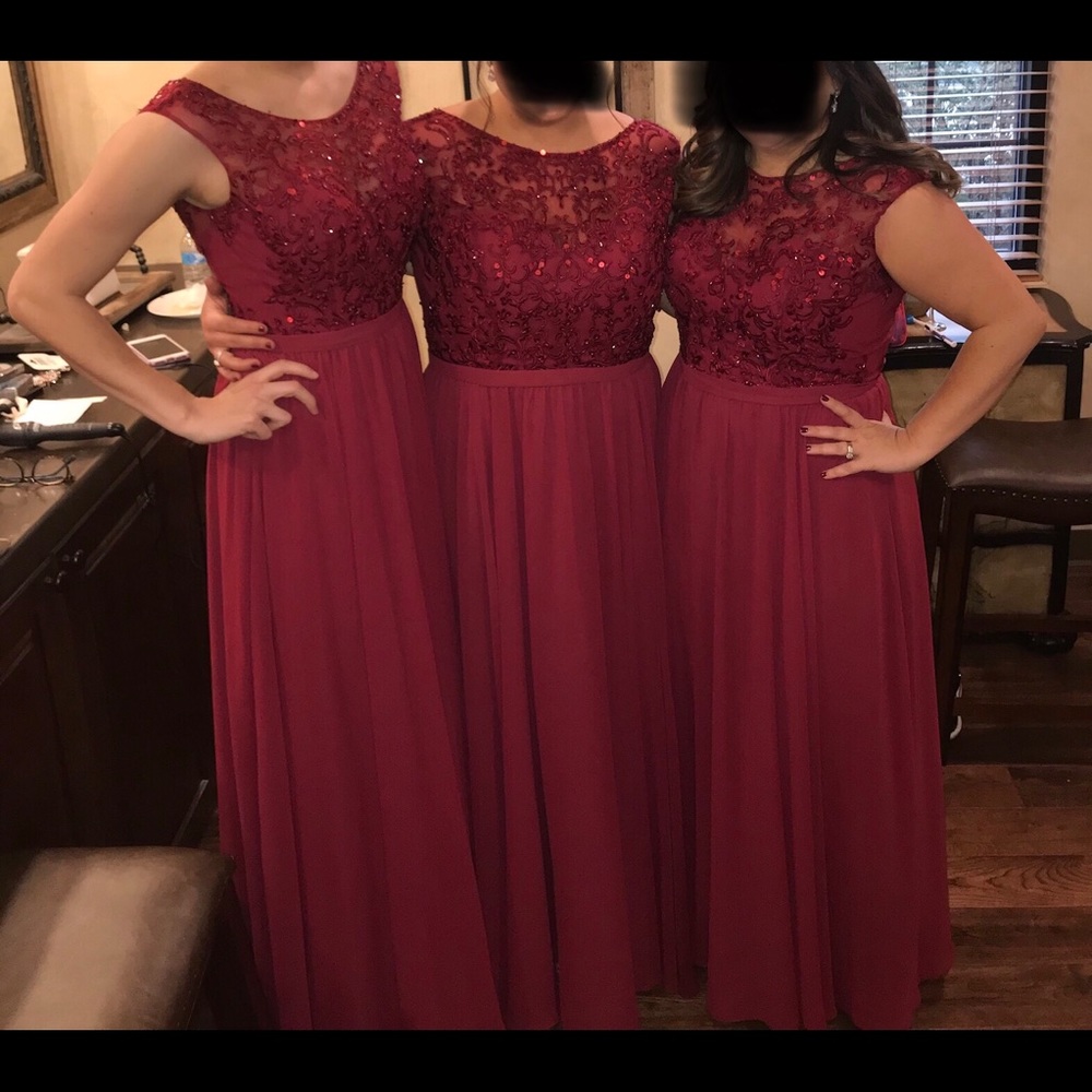 Chiffon bridesmaid dress with beaded bodice